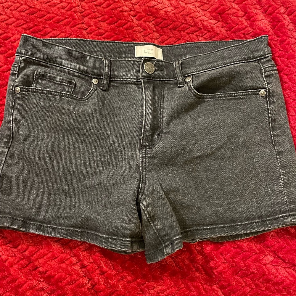 LOFT Black Denim 4” Shorts